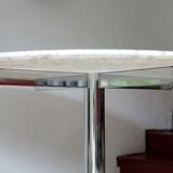 Marble and steel table France, circa 1970