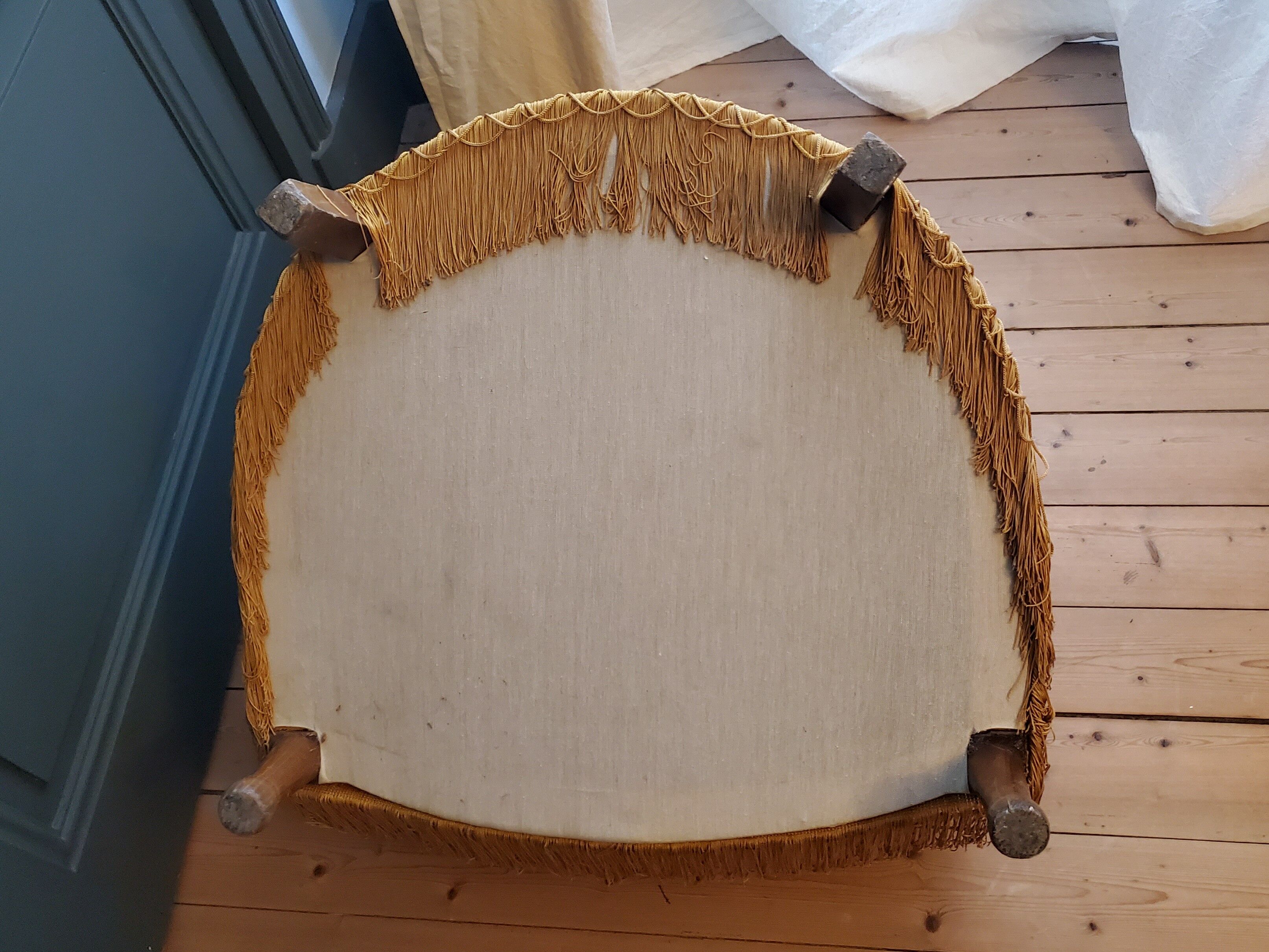 Gold velvet armchair