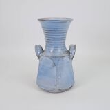Sky blue glazed ceramic vase