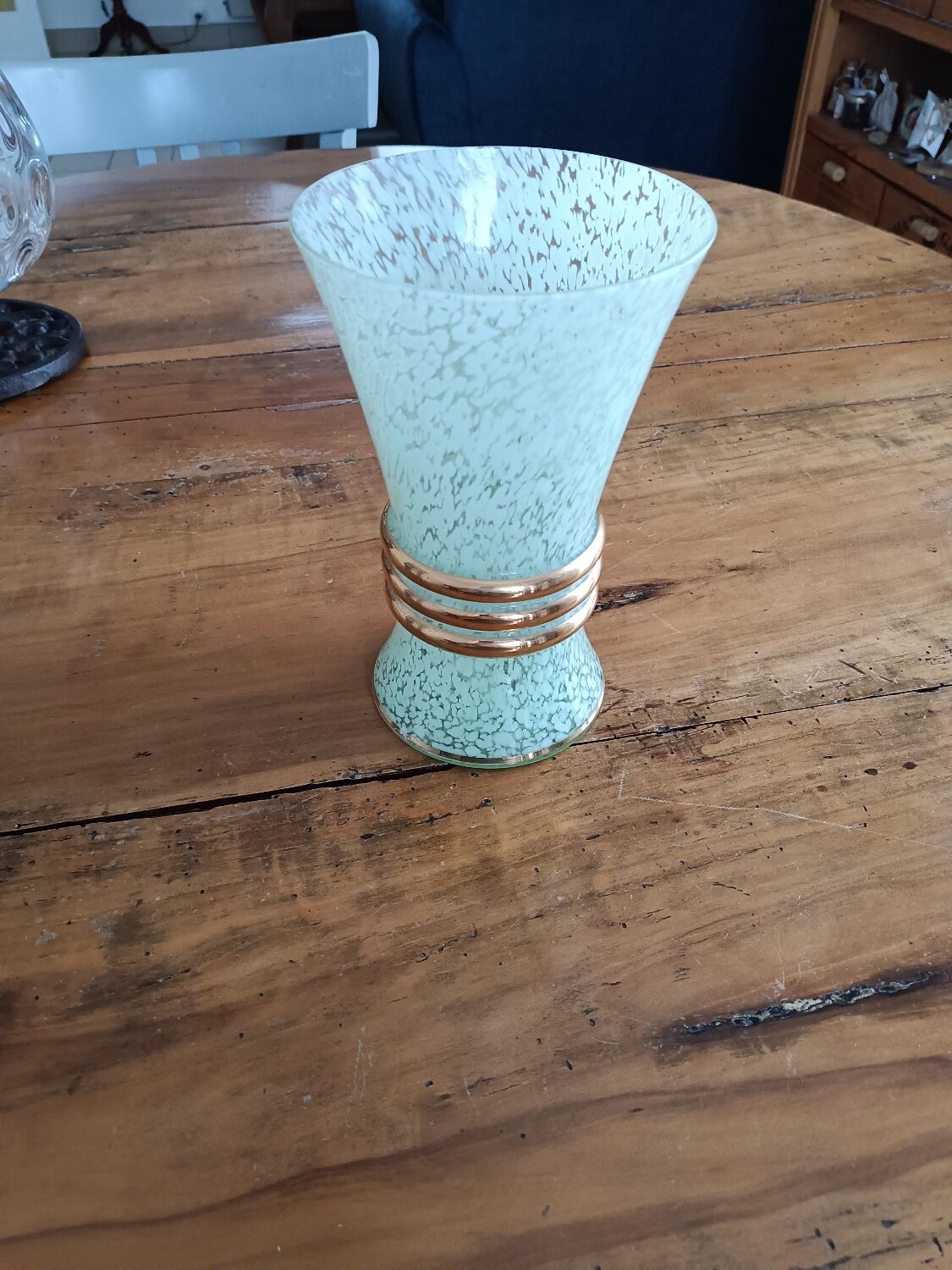 Art Deco vase in the style of Clichy Green