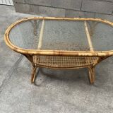 vintage coffee table from the 60s rattan