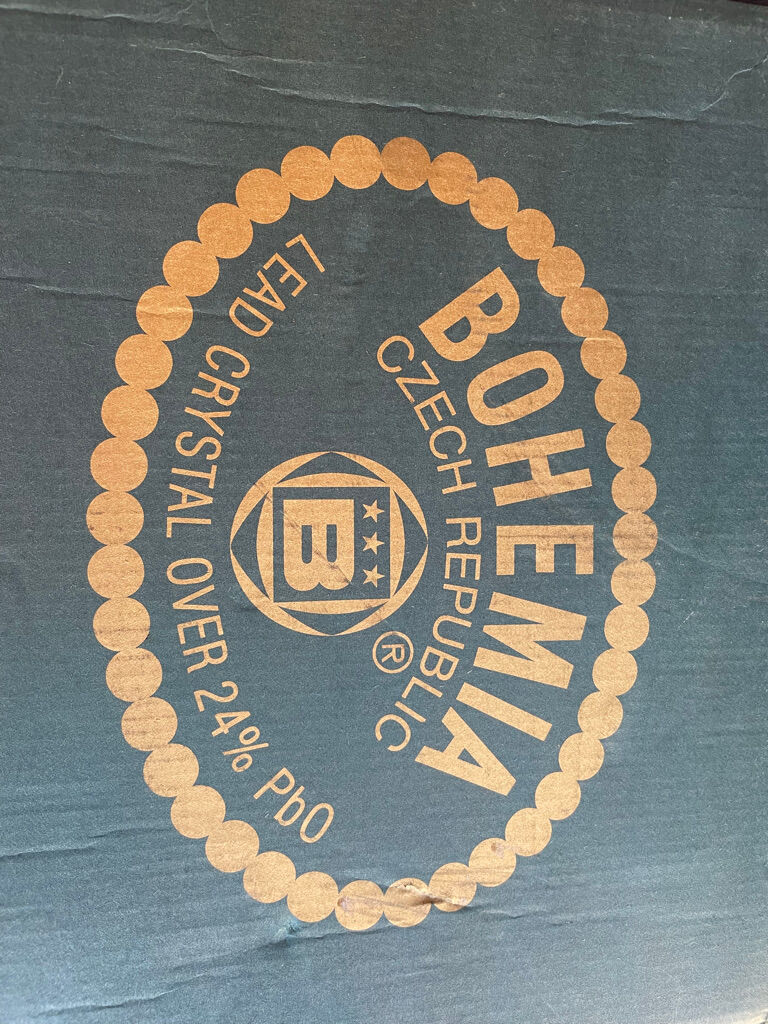 Bohemia - glasses on foot (6) - Modern mid-century - Lead crystal 24% Pbo