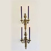 Pair of Mid-19th Century Napoleon III 2-Branch Gilt Bronze Candle Sconces
