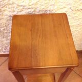 Square plant holder in light wood / 70s-80s