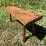 Tripod bench in brutalist oak