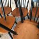 Lot of 8 Scandinavian chairs feet compass stamped Hiller