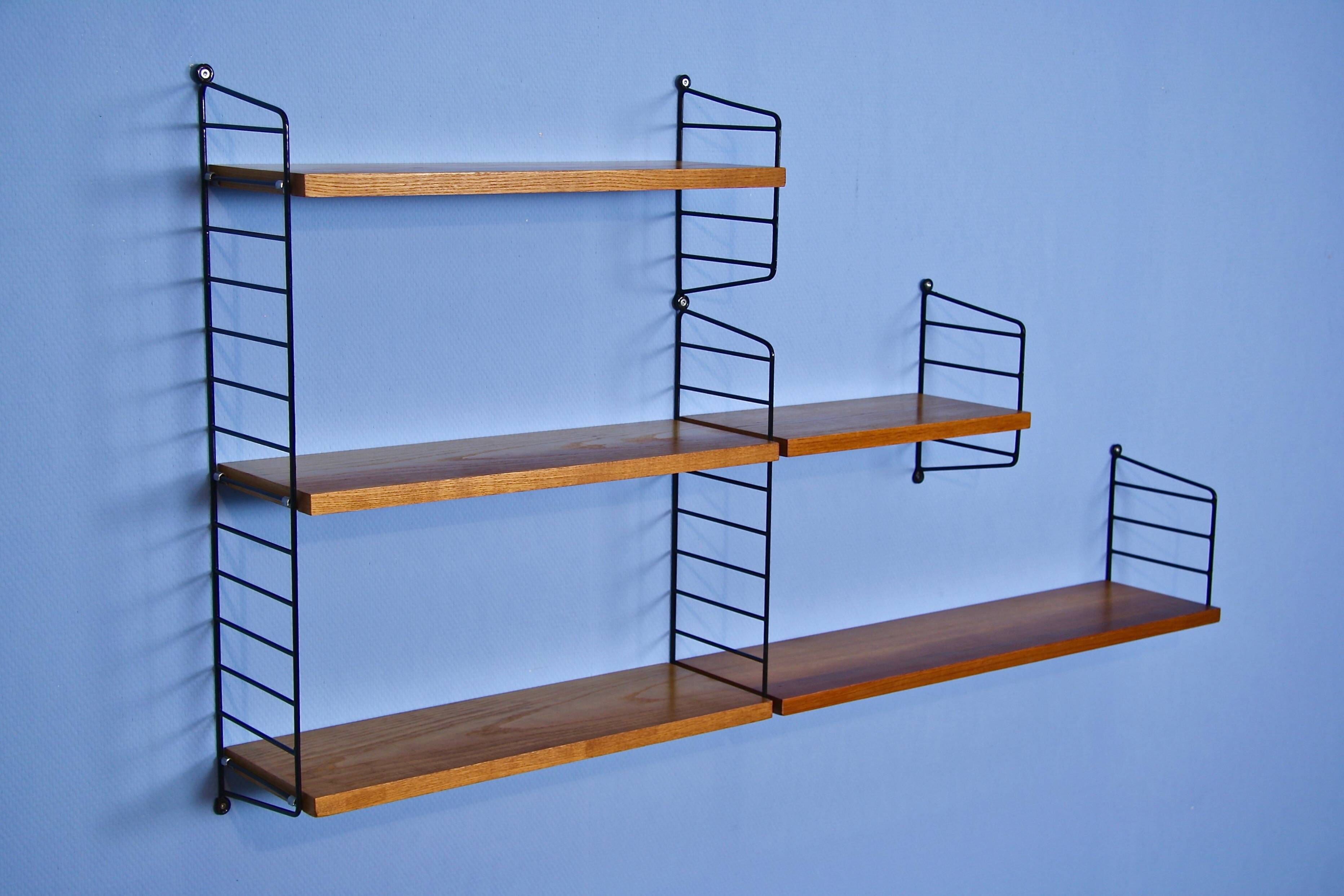 Vintage Danish beech shelf by Nisse Strinning for String, 1960s.