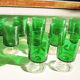 6 old digestive glasses luminarc dark green h7 cm