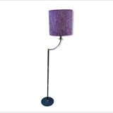 Lampadaire années 70 avec abat-jour en tissu Houlès