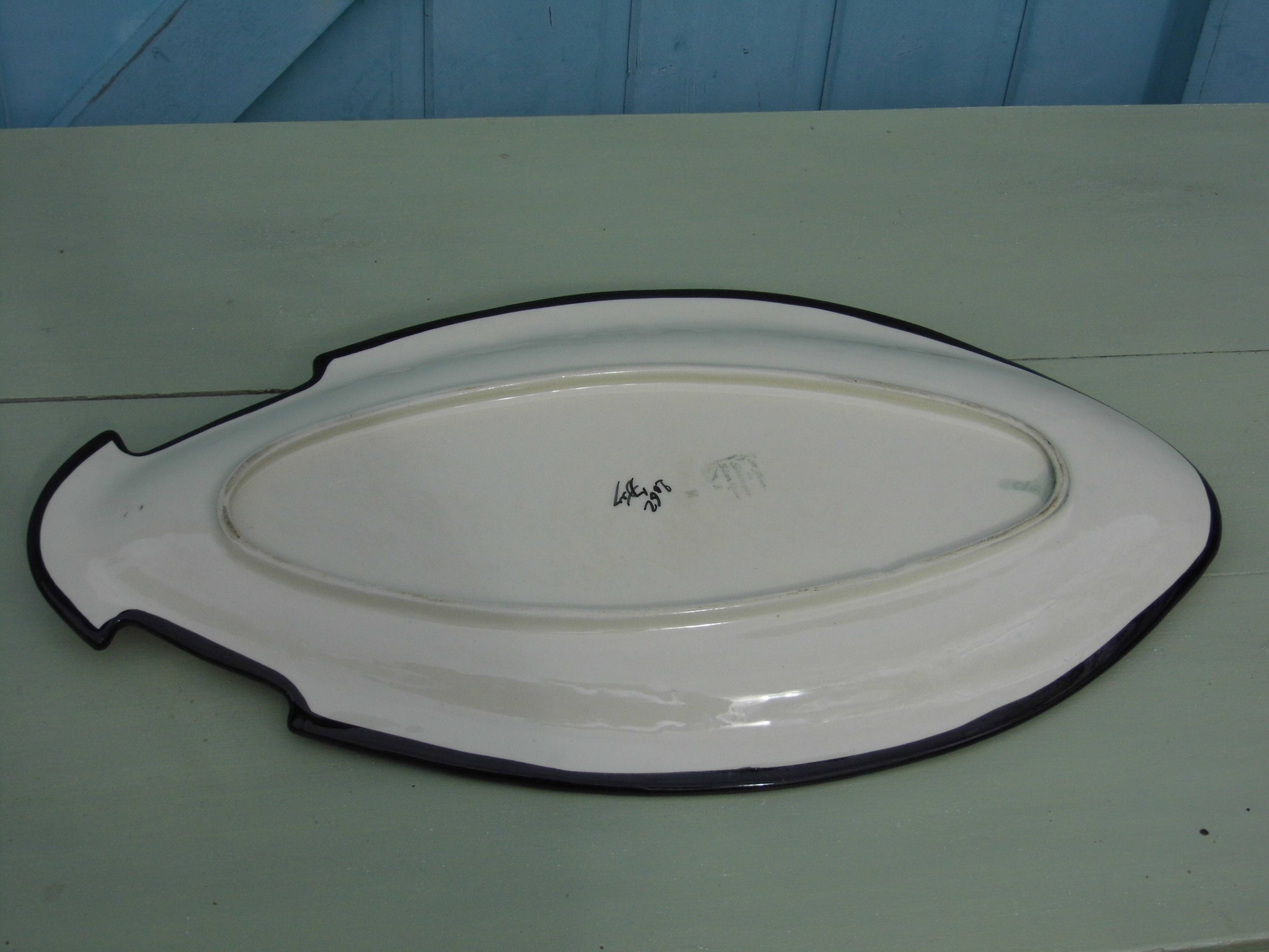 St. John of Brittany earthenware dish, Vintage 50/60s, in the shape of a fish
