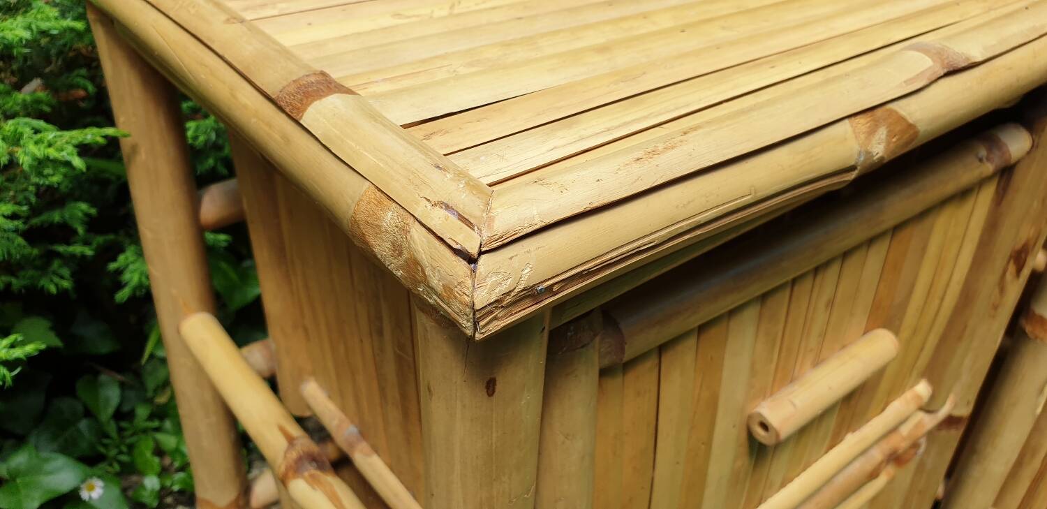 Pair of bamboo bedside tables