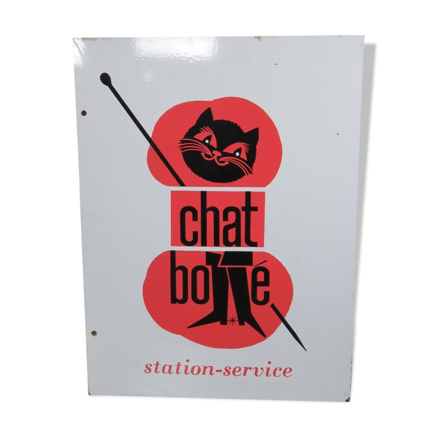 Billboard two faces painted metal "The booted cat"