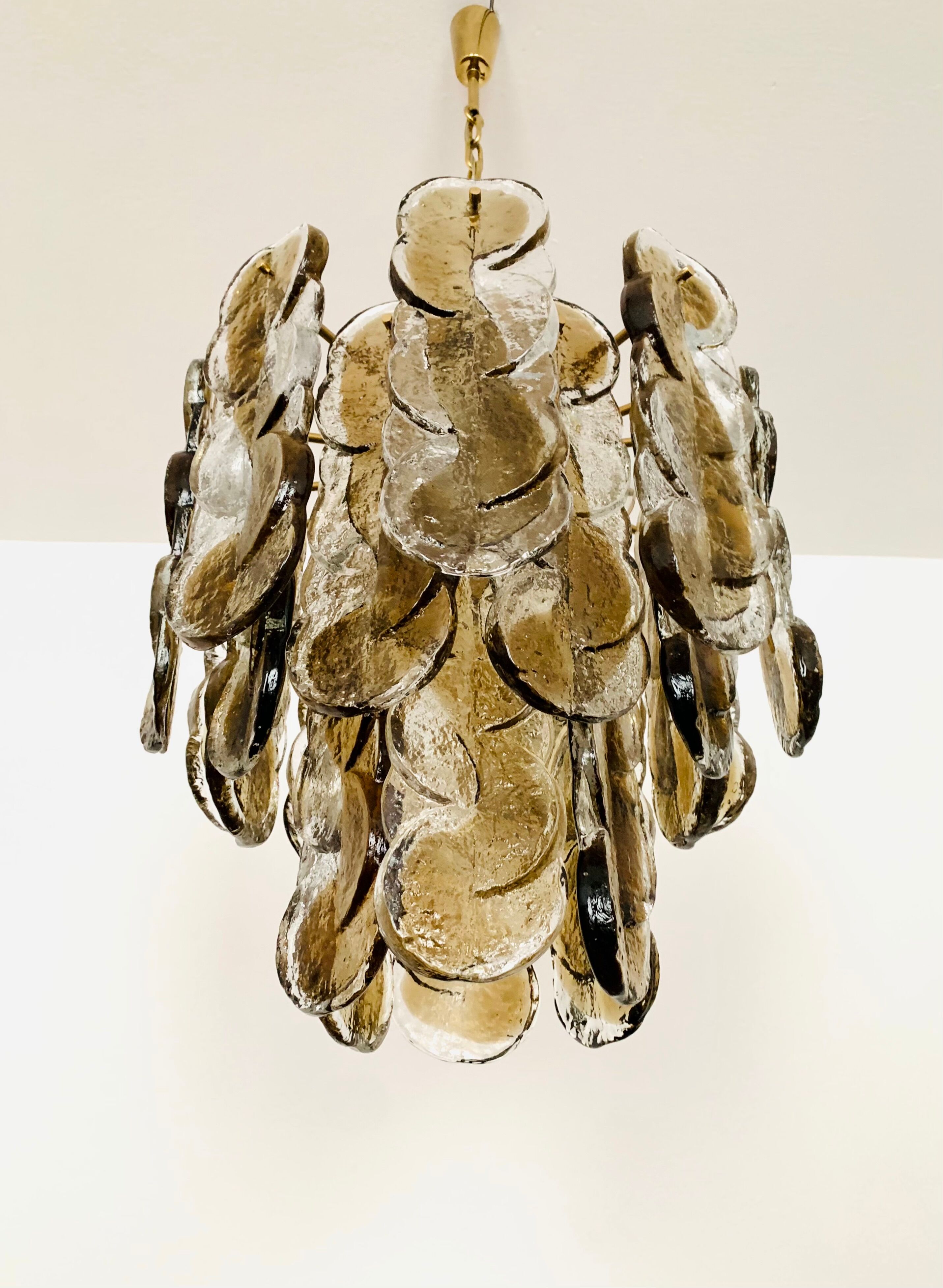 Large smoked glass citrus chandelier by j.t. kalmar