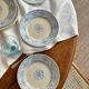 Set of 10 Sarreguemines “Balkan Blue” dessert plates / antique porcelain