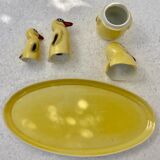 Salière poivrier moutardier Set service à condiments ,porcelaine Pfeffer Gotha - pingouins