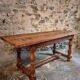 French farmhouse table in oak – 1950-1970 – Top made of solid blocks