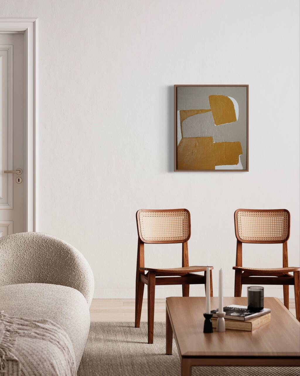Ocher-taupe relief acrylic paint