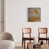 Ocher-taupe relief acrylic paint