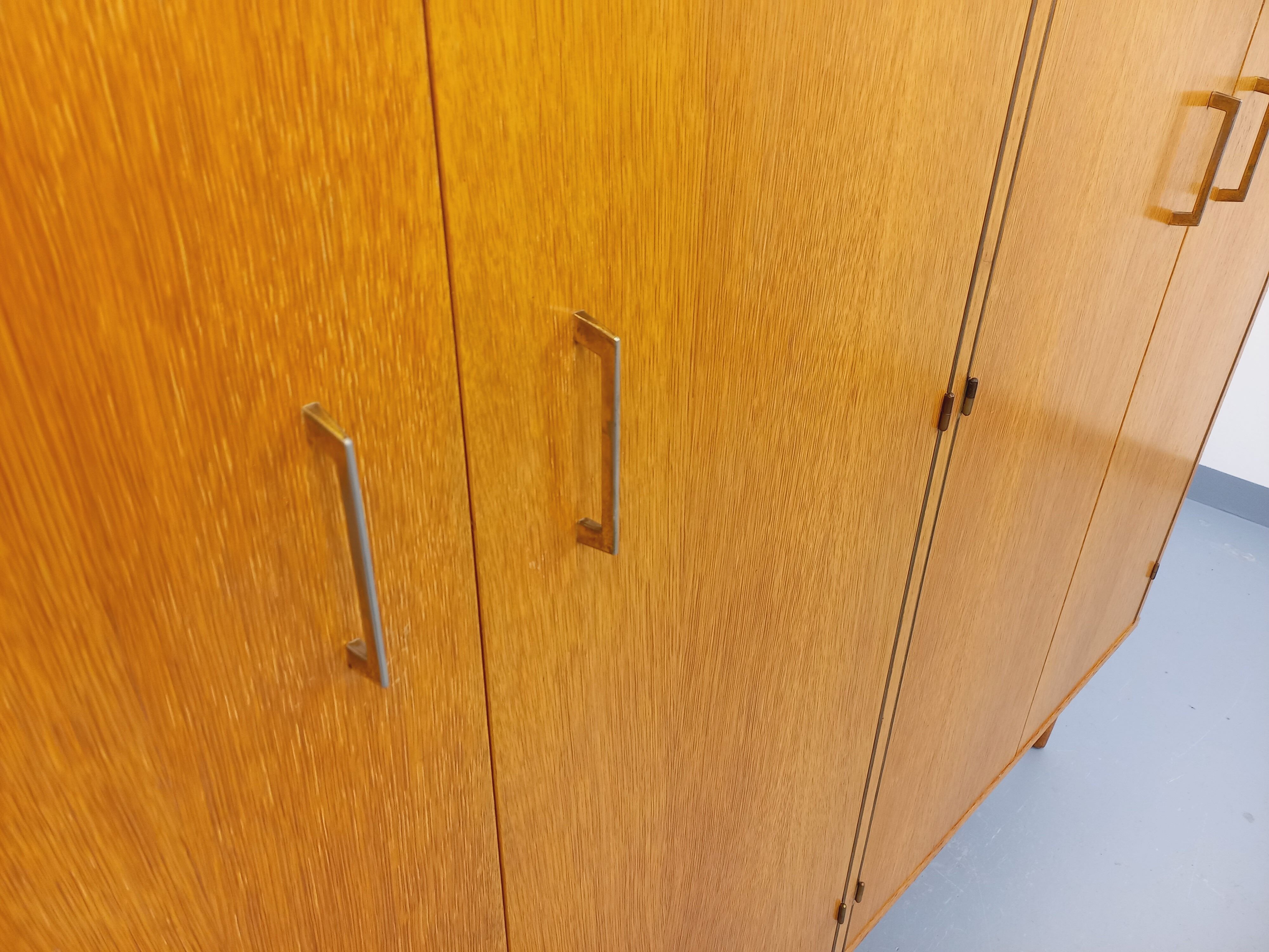 Vintage oak wardrobe from the 1960s.