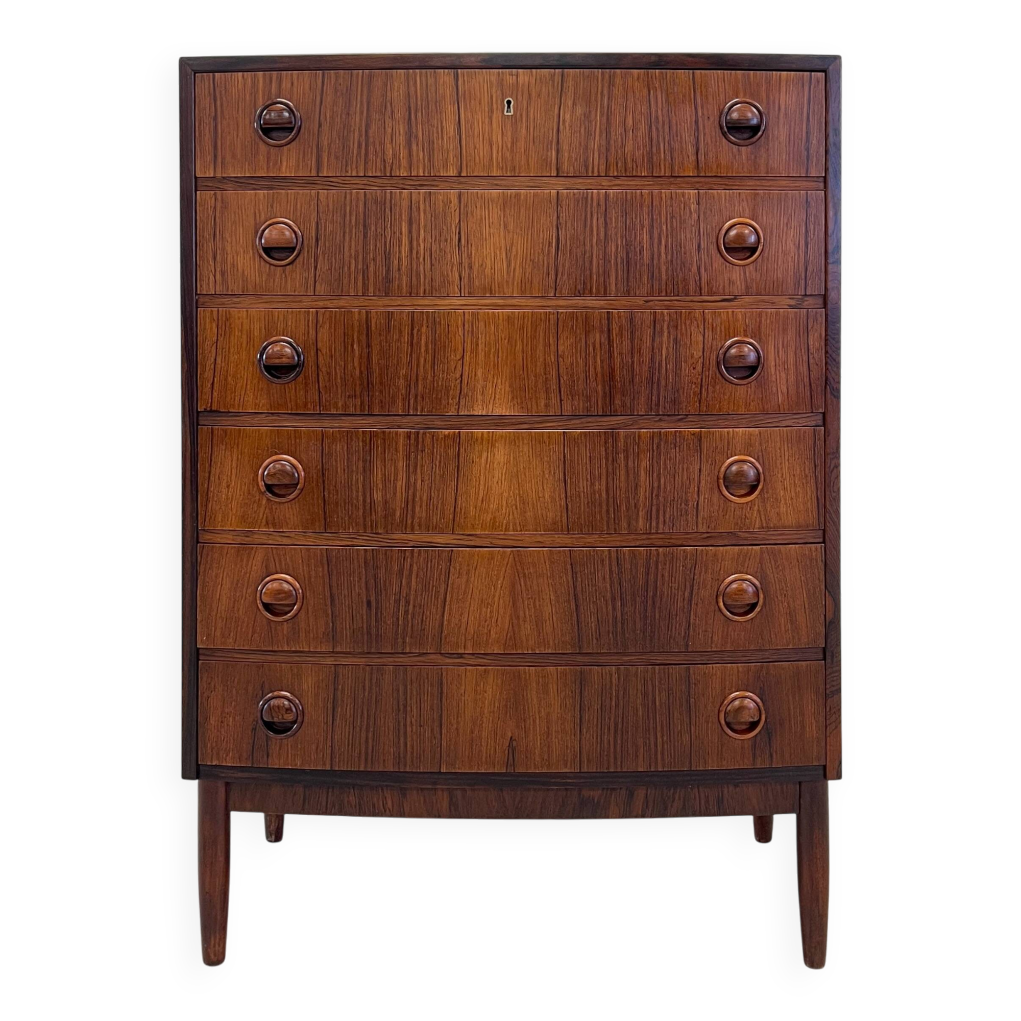 Rosewood Bowed Chest Of Drawers By Kai Kristiansen