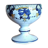 Coupe sur pied en faïence vieux Rouen signé R Tion