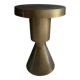 Sculptural metal side table, contemporary brassy side for modern interiors