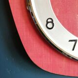 Vintage formica silent wall clock "Bayard red"