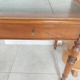 Wooden desk, leather top, extensions