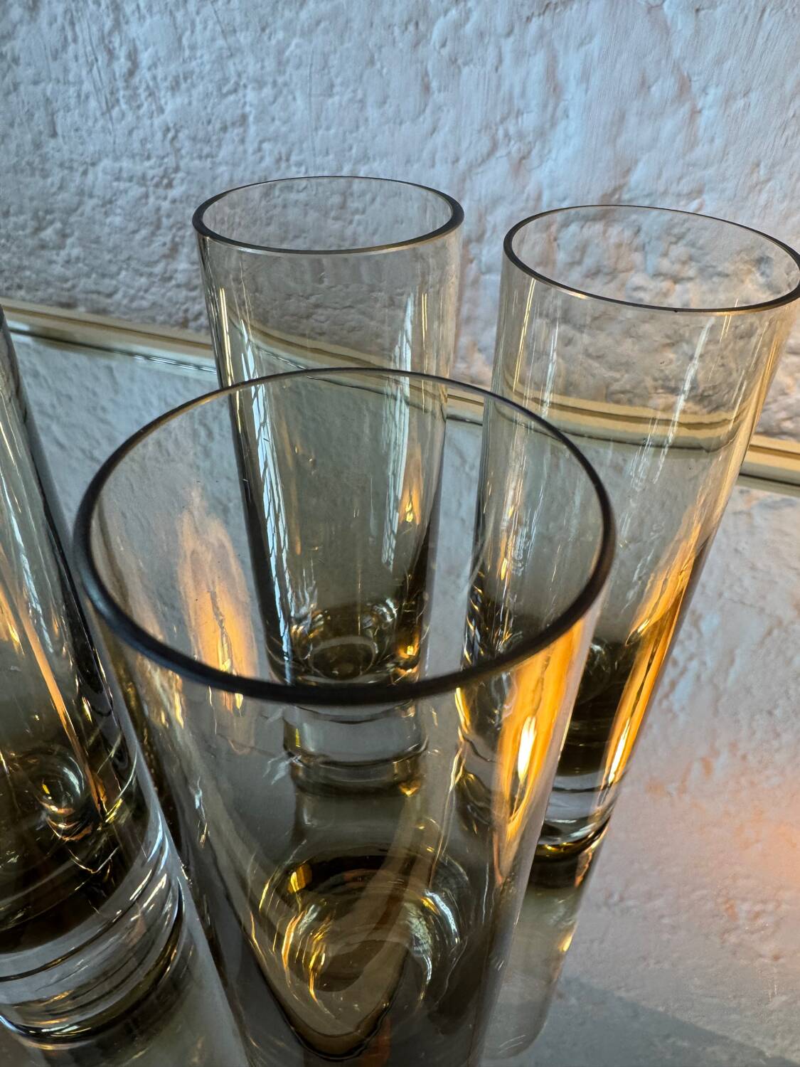 Smoked crystal water glass from the 1970s