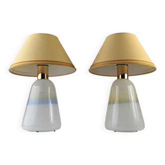Paire de lampes italiennes en verre années 1970