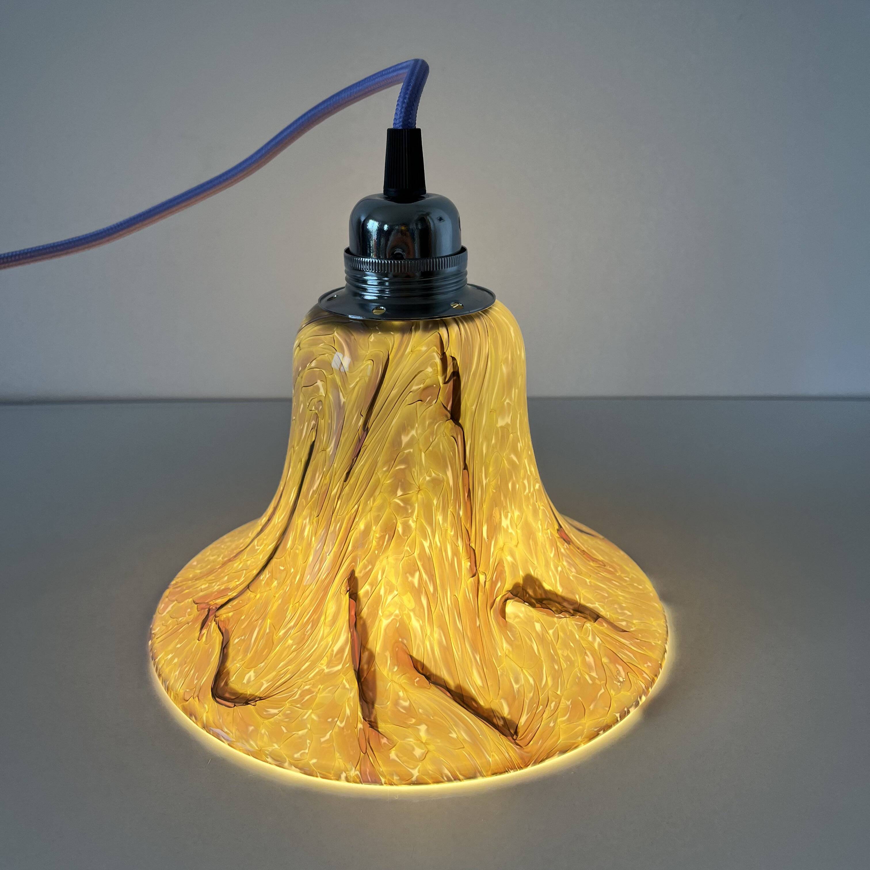 Purple opaline globe portable or pendant lamp