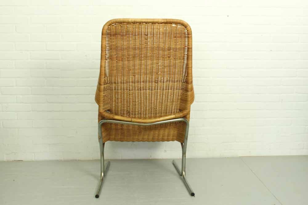 Mid Century Wicker Lounge Chair by Dirk van Sliedregt for Jonker Brothers, 1960s