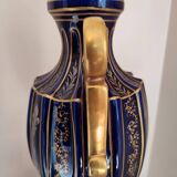 Two-handled baluster vase in late 19th century earthenware from the Gustave Asch factory (1856-1911)