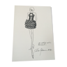 Rare and pretty press fashion illustration by Paco Rabanne. collection sketches from the 90s.