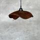 Small pendant light in corrugated teak leaf (Small D:30 H:20)