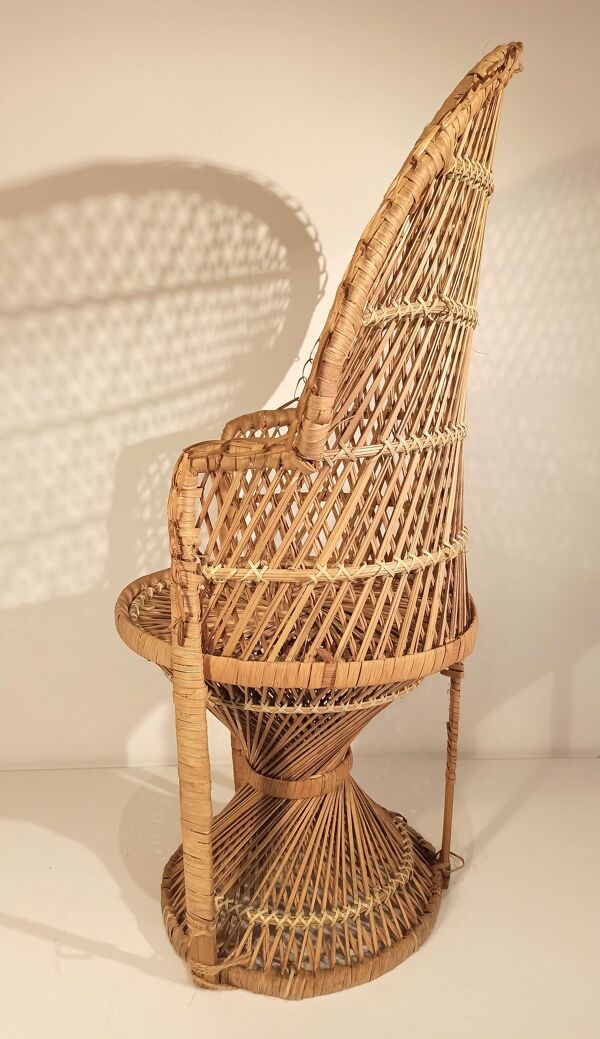 Fauteuil ''Emmanuelle'' en rotin pour enfant