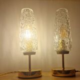 Arlus Textured Tulip Touch Bedside Lamp Duo