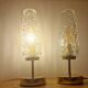 Arlus Textured Tulip Touch Bedside Lamp Duo