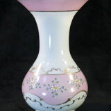 Pansu vase in opaline decoration of enamelled flowers NAPOLEON 3