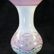Pansu vase in opaline decoration of enamelled flowers NAPOLEON 3