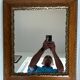Antique moulded wooden mirror 54 x 47 cm