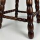 Midcentury bobbin wood turned stool, Charles Dudouyt style, France, 1950s