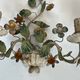 Pair of Wall Lights with Floral Basket in Painted Sheet Metal. Italian Work. Circa 19.