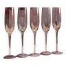 5 large pink champagne flutes