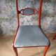 Rare - Set of 4 Louis Philippe/restoration style chairs with medallion - Colour blue / cherry wood