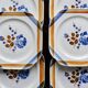 6 vintage square dessert plates, Saint Amandinoise earthenware