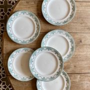 Set of 6 vintage plates in iron earth, Longwy model Au Chatelet LOT 2