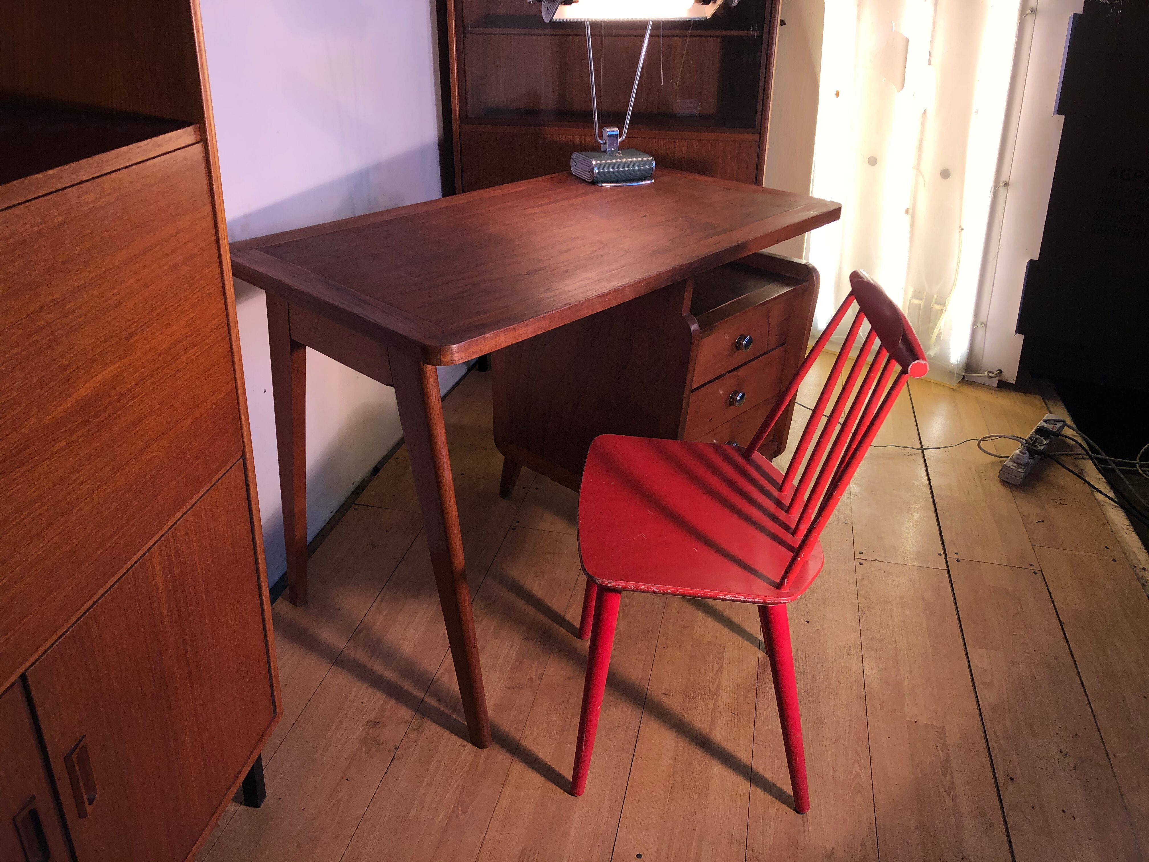 1950 foot compass desk and Scandinavian chair