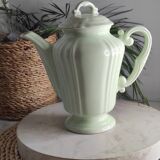 Green ceramic teapot