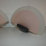 Pair appliques glass metal half-moon diva Enzio Didone arteluce circa 1980